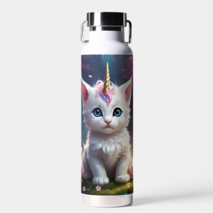 "Funkelnde Pfoten: Das bezaubernde Einhorn-Kätzche Trinkflasche
