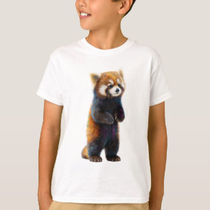 Funkelnde Regenbogen-Galaxie Roter Panda Kinder T-Shirt
