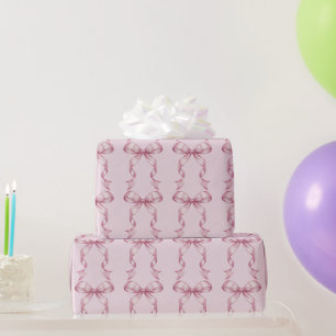 Funkelnde Rosa Coquette-Schleife 1. Geschenkpapier