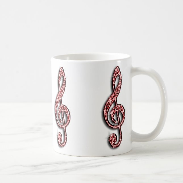 Funkelnde rote Musiknote Kaffeetasse (Rechts)