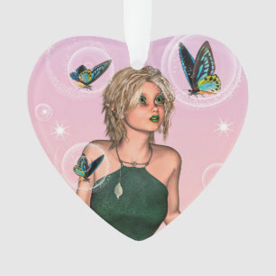 Funkelnde Schmetterlingsfee Fantasy-Kunst Ornament