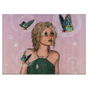 Funkelnde Schmetterlingsfee Fantasy-Kunst Schneidebrett
