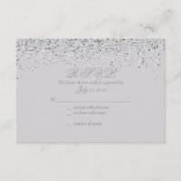 Funkelnde Silberne Glitzer-Hochzeitskarten