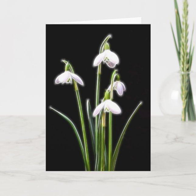 Funkelnde Snowdrops Karte (Vorderseite)