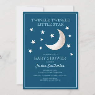 Funkelnde Sterne Mond Baby Boy Baby Shower Einladung