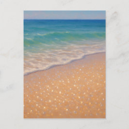 Funkelnde Strand - Pastellmalerei Seelandschaft Postkarte