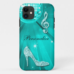 Funkelnde Türkis-Musiknote & Stöckelabsatz Case-Mate iPhone Hülle