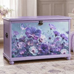 Funkelnde Violette Schmetterlingswiese Decoupage Seidenpapier
