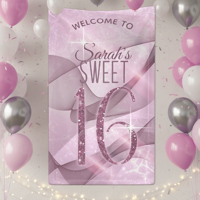 Funkelnde Wirbel Sweet Sixteen Orchideenrosa ID652 Banner (Von Creator hochgeladen)