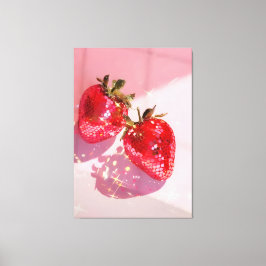 Funkelnde Zwillings-Disco-Erdbeeren Rosa Ästhetik Leinwanddruck