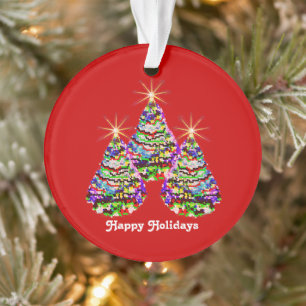 Funkelnder abstrakter Weihnachtsbaum-Entwurf auf Ornament
