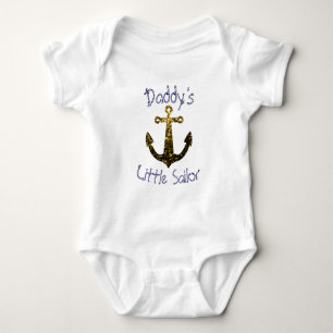 Funkelnder Anker Daddy's Little Sailor Personalisi Baby Strampler
