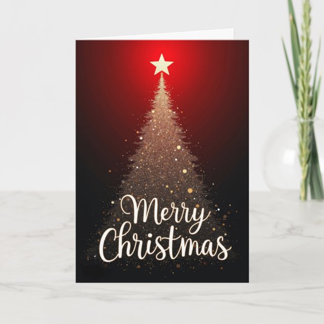 Funkelnder Baum – Frohe Weihnachtskarte Karte (Vorderseite)