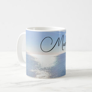 funkelnder Blue Ocean Individuelle Name Kaffeetasse