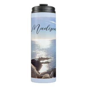 funkelnder Blue Ocean Individuelle Name Thermosbecher