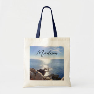 funkelnder Blue Ocean Individuelle Name Tragetasche