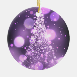 Funkelnder Bokeh Frohe Weihnachtsbaum Keramik Ornament