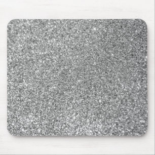 Funkelnder Bokeh-Kunst-Silber-Glitter Mousepad