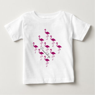 Funkelnder Flamingo Rosa Glitter Funken Personalis Baby T-shirt