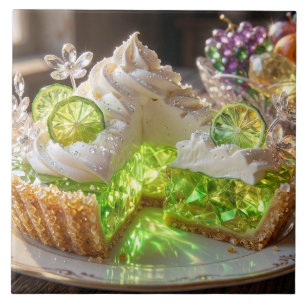 Funkelnder Kristall-Key-Lime-Pie-Dessert-Kunst Fliese