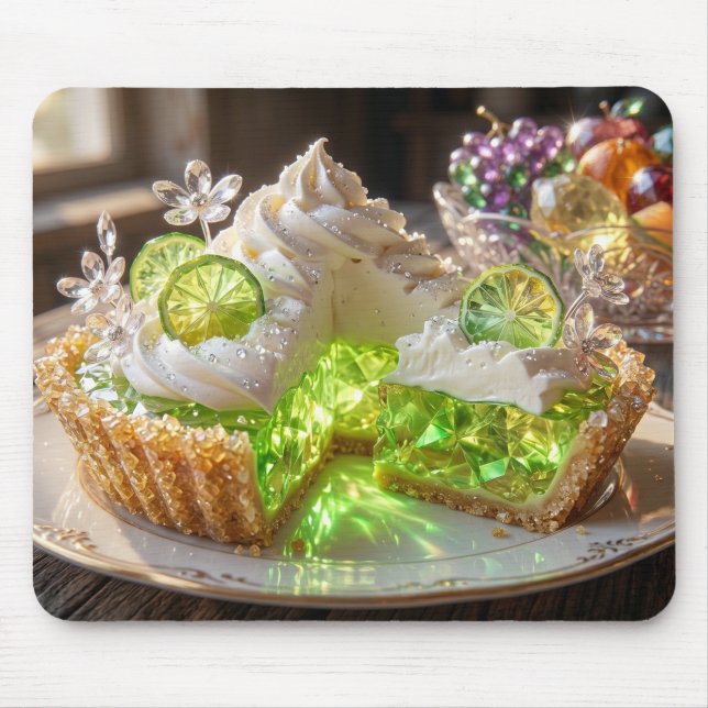 Funkelnder Kristall-Key-Lime-Pie-Dessert-Kunst Mousepad (Vorne)