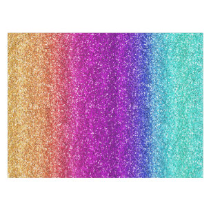 Funkelnder Regenbogen-Verlaufs-Glitter Tischdecke