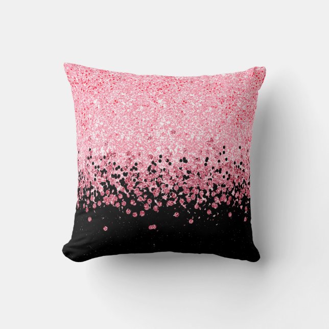 funkelnder rosa Glitzer Kissen (Vorderseite)