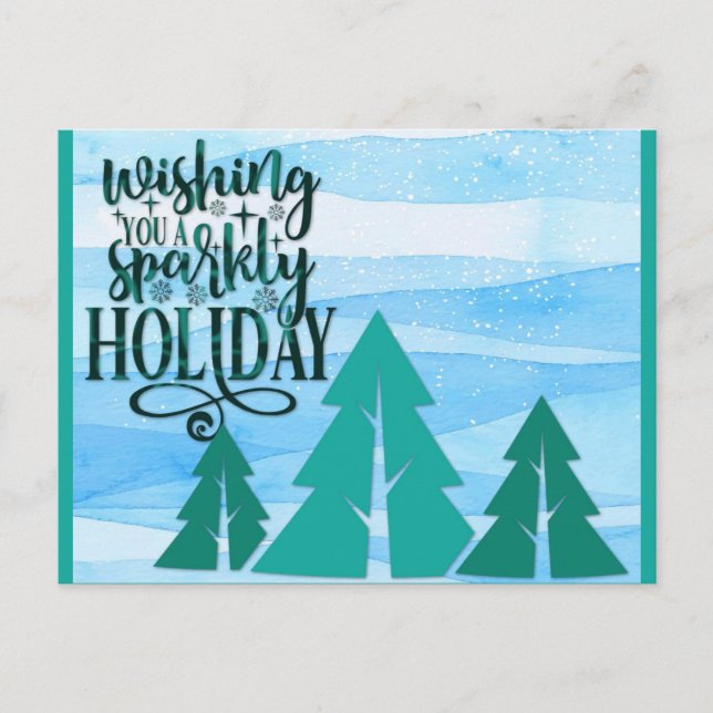 Funkelnder Weihnachtsbaum Postkarte (Vorderseite)