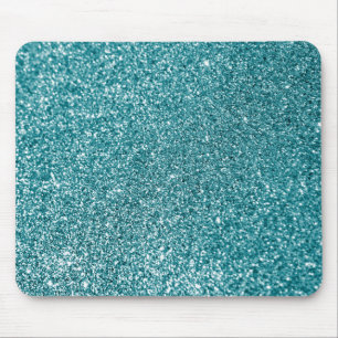 Funkelndes Bokeh-Faux-Teal-Glitter Mousepad