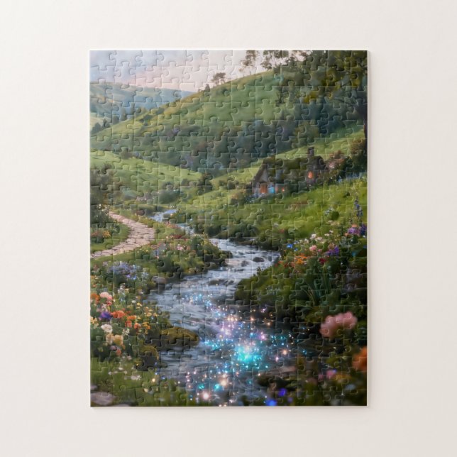 Funkelndes Cottage-Bach-Puzzle (Vertikal)