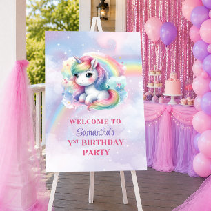Funkelndes Einhorn Pastell Magisches Mädchen Gebur Poster
