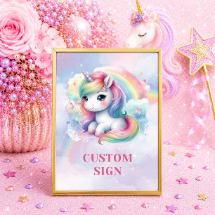 Funkelndes Einhorn Pastellfarben Mädchen Geburtsta Poster