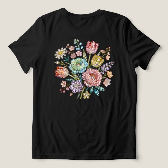 Funkelndes Frühlingsbouquet Tri-Blend Shirt (Design Rückseite)