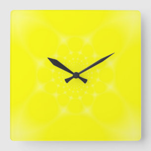 Funkelndes Gelb Quadratische Wanduhr