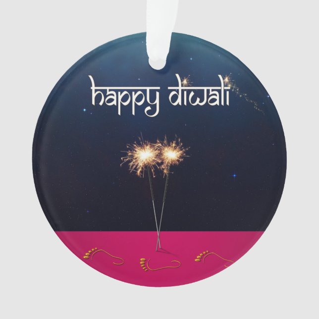 Funkelndes glückliches Diwali - Verzierung Ornament (Vorderseite)