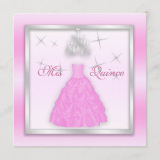 Funkelndes Quinceanera laden hellrosa Silber ein Einladung
