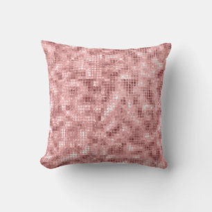 Funkelndes Roségold Rosa Luxus Funkeln Mädchenhaft Kissen