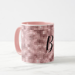 Funkelndes Roségold Rosa Luxus Glitzer Tasse