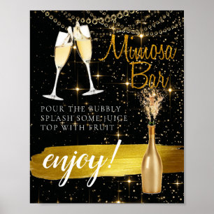 Funkelndes, so elegantes Braut-Brunch-Mimosa-Bar-S Poster