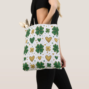 Funkelndes St. Patrick-Musterdesign Tasche