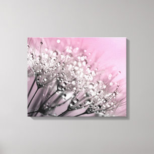 Funkelndes Tau-Löwenzahn-Zuckerwatte-Rosa Leinwanddruck