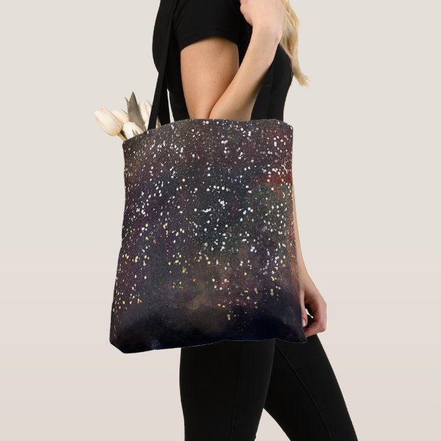 Funkelndes Wasserfarben-Erdenes Rustikales Moderne Tasche (Von Nahem)