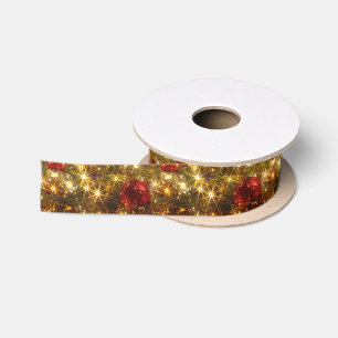 Funkelndes Weihnachtssatin-Band Satinband