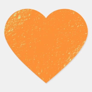Funkelorange Herz-Aufkleber