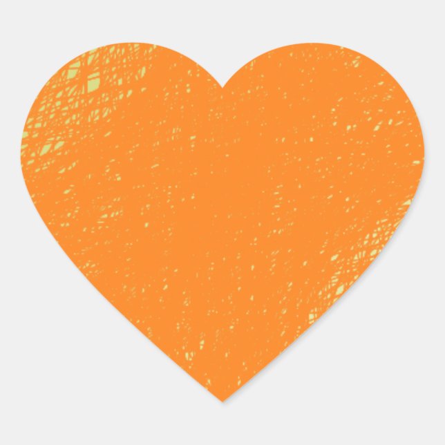 Funkelorange Herz-Aufkleber (Vorderseite)