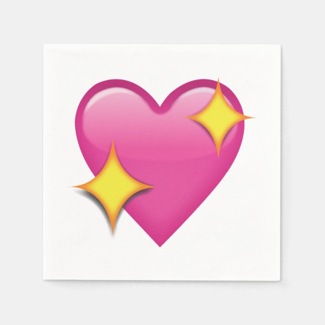 Funkelrosa Herz - Emoji Serviette (Vorderseite)