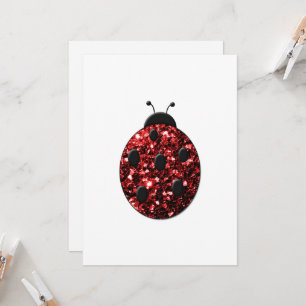 Funkelrote Glitzern Ladybird Ladybug Einladung