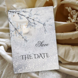 Funkelschnee WinterWedding Save the Date Card