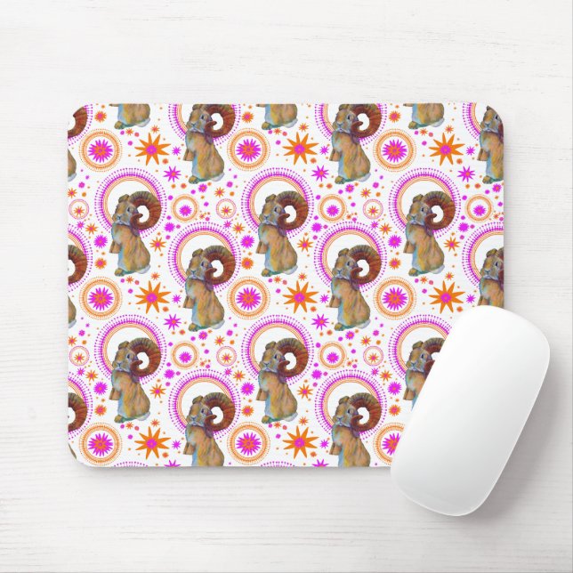 Funkelsonne in Orange und Button Mousepad (Mit Mouse)