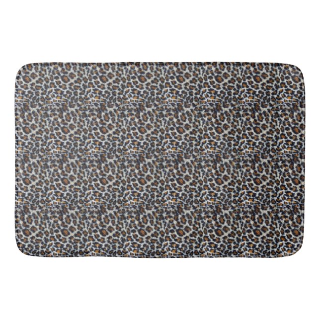 Funkes, flauschiges Leopardenmuster originell Badematte (Vorderseite)